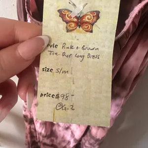 Frida Pink and Brown Tie Dye Halter Dress Vintage Size Small Medium thumbnail 7