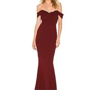 Nookie Camille Off Shoulder Wine Maxi Gown Formal Dress NWT Large thumbnail 2