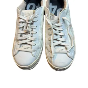 P448 Shoes Womens Size 7.5 White Leather Low Top Casual Sneakers Made In Italy thumbnail 2
