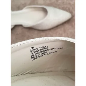 New Seychelles Memory Foam Footbed Pointed Toe Linen Strap Flats Size 10M Cream thumbnail 6