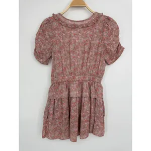 LoveShackFancy Roth Dress XS Pink Floral Cottagecore Boho Ruffle Tiered‎ Mini thumbnail 7
