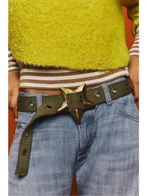Free People Bohemian Grunge 90s Zoa Star Buckle Hip Belt Medium Large NWT thumbnail 6