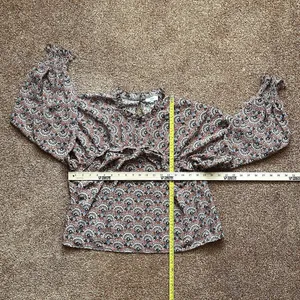 Entro Top Women’s Med Floral Puffy Sleeves Peasant Boxy Y2K Boho Cottage thumbnail 7