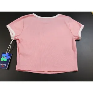 Limited Too Virgo Crop Top Baby Tee NWT Small Pink Zodiac Rhinestone Ringer thumbnail 7
