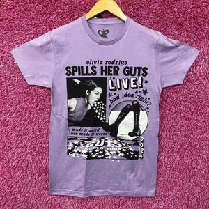 Olivia Rodrigo Spills Her Guts Live Purple T-Shirt Medium thumbnail 1