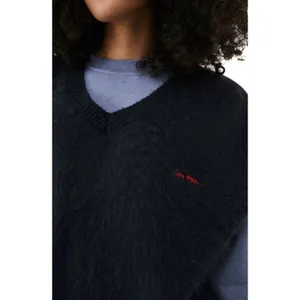 iets frans... Urban Outfitters Fluffy Knit Vest Navy Blue Unisex L NWOT thumbnail 8