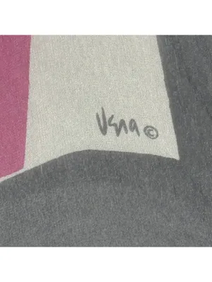 Vintage 70's Vera Neumann Vintage Pink, White, and Gray Striped Scarf thumbnail 3