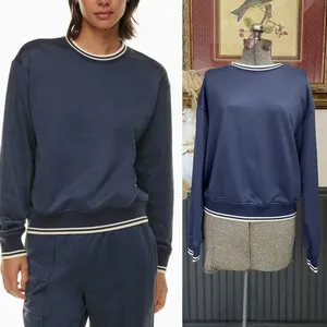 Aritzia Wilfred Free Junction Navy Sweatshirt Collegiate Preppy - Sz M 🧡🎀 thumbnail 3