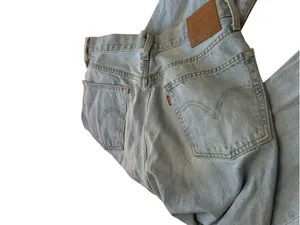 Levis Premium 501 Big E Cropped Jeans Womens 30 Light Wash Straight Leg Denim thumbnail 13