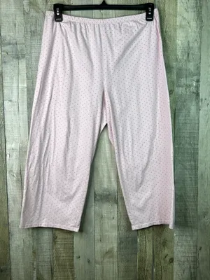 Pink K Pink Button Front Med. Sleeveless PJ Set Matching Pants Stretch Waistband thumbnail 8