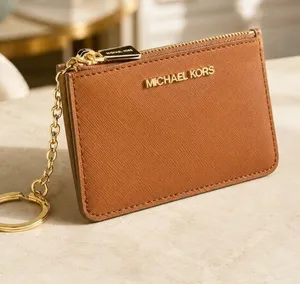 Michael Kors Saffiano Leather Cardholder Key Ring ID Wallet Zip NWT thumbnail 1