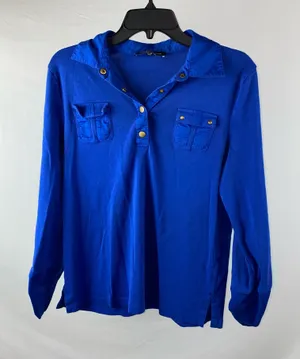 Long Sleeve Blouse Blue Size XL thumbnail 1