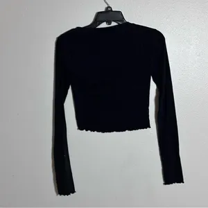 Aeropostale Women Black OG Tee Collection Shrunken Tee Long Sleeve size‎ Small thumbnail 5