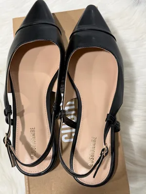 Cushionare Black Pointed Slingback Flats with Memory Foam 9.5 thumbnail 9