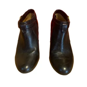 Coach "Salene Cow Safari" Black Leather Heeled Bootie W/Box (5) thumbnail 7