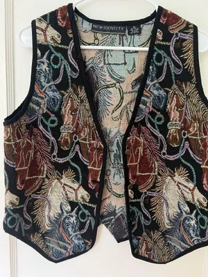 Vintage horse vest Multiple Size M thumbnail 1