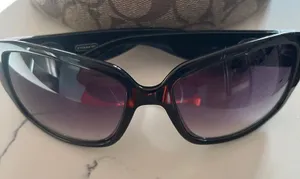 Coach Black Frame Sunglasses with Purple Gradient Lenses thumbnail 1