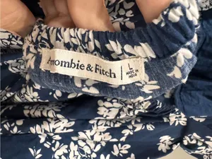 Abercrombie and Fitch Sz L Floral Cottage Navy White Maxi Dress thumbnail 8