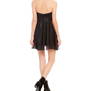 New Free People Good For You Black Strapless Dress Size 0 Mini thumbnail 3