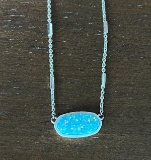 Kendra Scott Elisa Necklace Turquoise with custom chain thumbnail 2