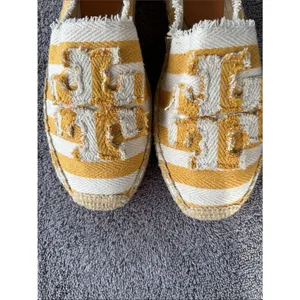 TORY BURCH Fray Stripe Espadrille Flat In Citrus, Size 11, NWOT thumbnail 9