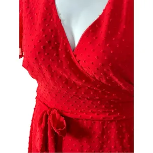 Lulus Much to Celebrate Red Swiss Dot Wrap Dress Large thumbnail 9