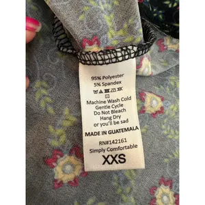 LuLaRoe Maxi Skirt XXS Black Floral Foldover Waist Boho Long Casual Stretch thumbnail 7