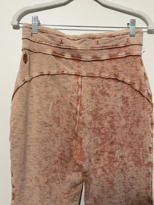 Free People Movement Comfy Acid Wash Lounge Flare Bootcut Pant Boho Size Small thumbnail 6