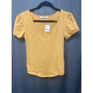 Free People Women's Small Robin Yellow Cube Layer Top Bloluse $58 NWT (b31) thumbnail 2