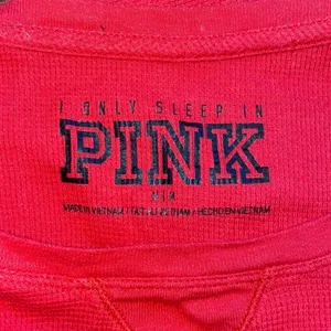 Pink Red Thermal Waffle Long Sleeve Shirt thumbnail 2