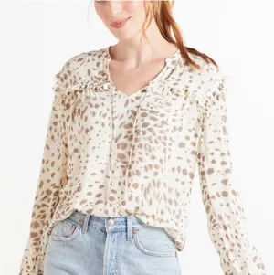 Rails Lydia Puma Animal Print Blouse Size XL thumbnail 1