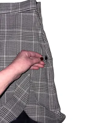 ZARA Asymmetrical Plaid Skirt thumbnail 3