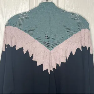 Free People Isla Pullover Oversized Sweatshirt Sz XL Quarter Zip Lace thumbnail 8