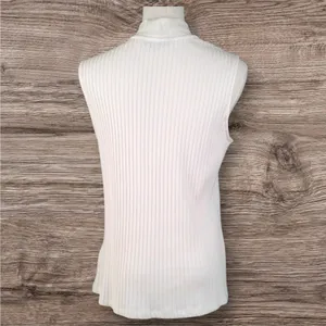 Liverpool Los Angeles Cream Sleeve Ribbed Knit High Neck Tank LARGE thumbnail 3