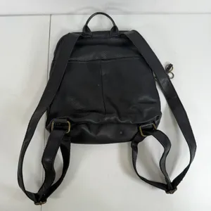 American Leather Co Small Backpack Black Pebbled Leather Travel Bag Minimalist thumbnail 5