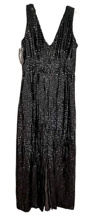 Lee Jordan Vintage Sequin Formal Dress Women's 14 Black‎ Evening 70s Whimsigoth thumbnail 1