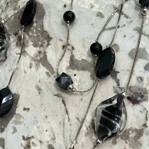 Women’s Hanging Multi Tier Black Necklace thumbnail 2