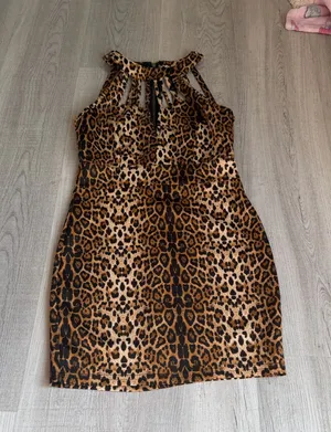 Leopard Print Halter Dress – Size Unknown Multiple thumbnail 1
