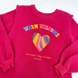 Farm Rio X Anthropologie Warm Welcome Sweatdress Sweatshirt Dress Burgundy Red thumbnail 7