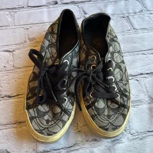 Coach Kalyn Low Top Logo Canvas Sneakers Shoes Womens 5.5 Black thumbnail 2