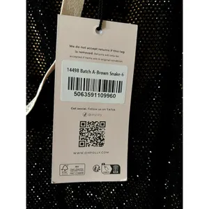 Oh Polly Velia Embellished Peekaboo Cowl-Neck Dress in Brown Snake Size 2 New thumbnail 9