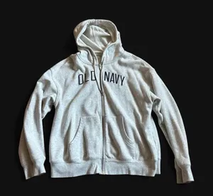 Old Navy White Zip-Up Hoodie thumbnail 1