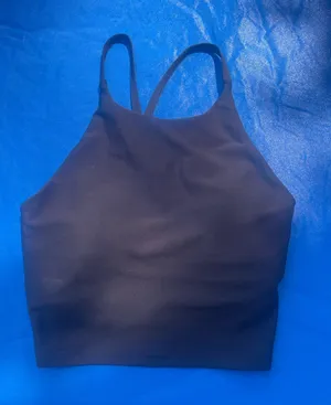 Old Navy Active PowerSoft Crop Tank Women’s Small Black Built-In Bra thumbnail 1