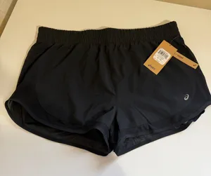 NWT Asics 2-in 1 Running Shorts Womens Size XL Black thumbnail 1