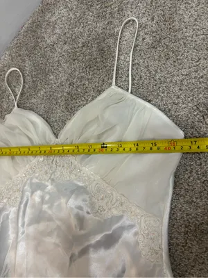 Victoria's Secret 1990's Vintage Teddy Ivory Satin Lace Flounce Small Lingerie thumbnail 2