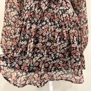 Bardot Cut Out Frill Dress Floral‎ Long Sleeve Back Tie Mini XS Cottage Prairie thumbnail 7