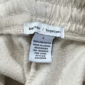 Better Together Cream Sweatpants Comfy Shorts Women's Large thumbnail 3