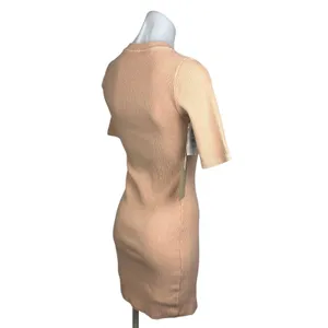 NEW Aritzia Wilfred Free Astoria Nude Jersey Bodycon Pink Mini Dress Sz S thumbnail 4