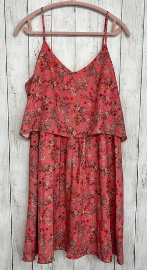 Promod Floral Cottagecore Dress XL Pink Boho Fairycore Flowy Summer Cami thumbnail 1