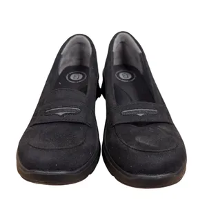 Bzees Black Fabric Penny Loafer Wedge Shoes Womens 7M Slip On Comfort Casual thumbnail 2